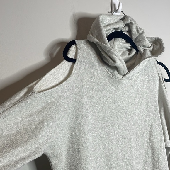 RtA | Women’s Joelle Cold Shoulder Metallic Hooded Dress Size Small - Picture 2 of 7